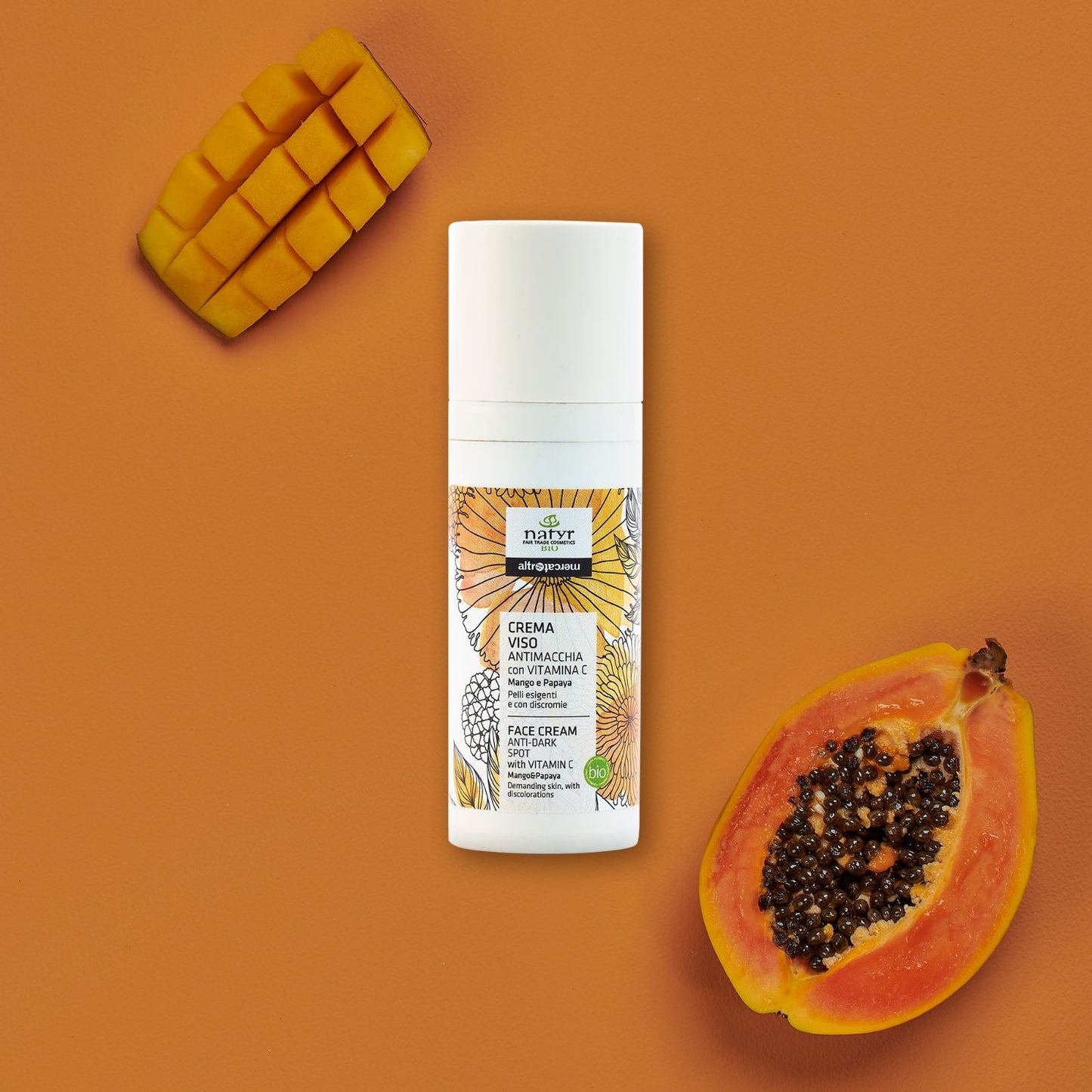 Crema viso anti macchie e discromie Mango e Papaya - bio | 50 ml