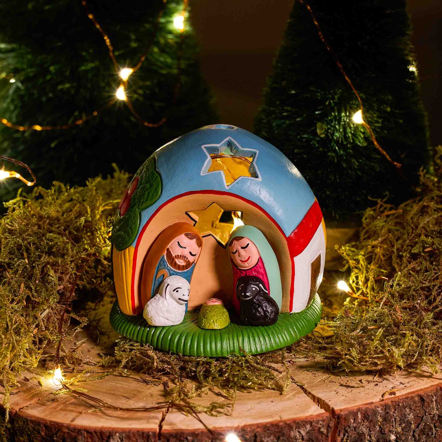 Presepe Capanna Bombata ceramica