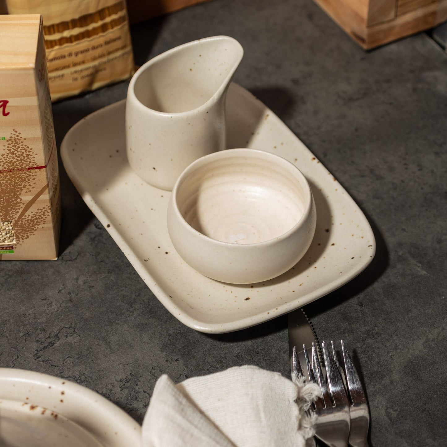 Vassoio Vanilla ceramica