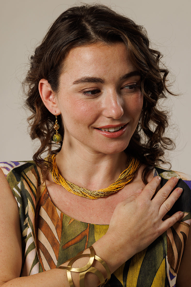 Orecchini Blossom vetro e cotone