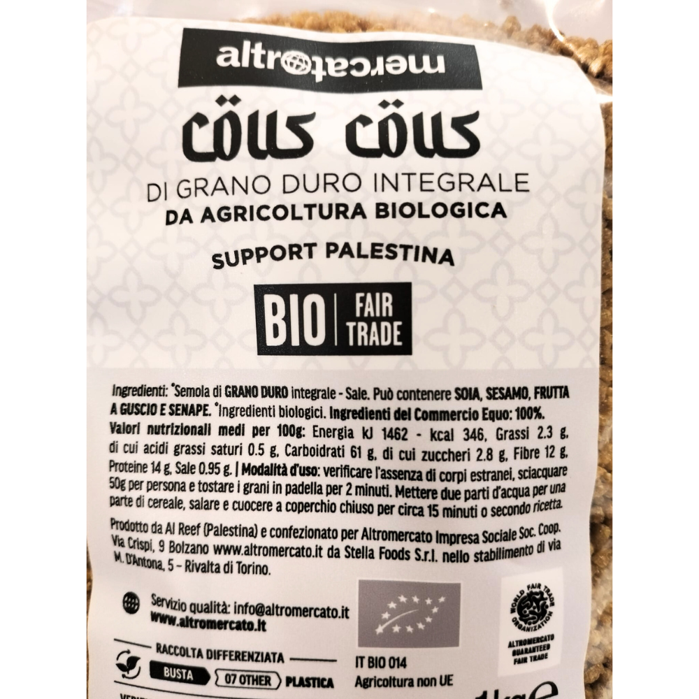 Cous cous di frumento integrale | 1 kg
