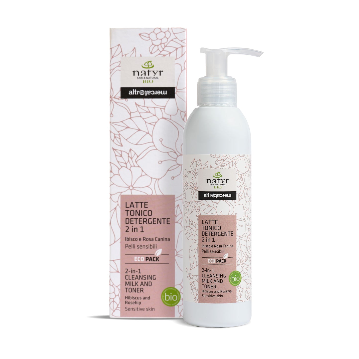 Latte tonico detergente Ibisco pelli sensibili - bio - 200 ml