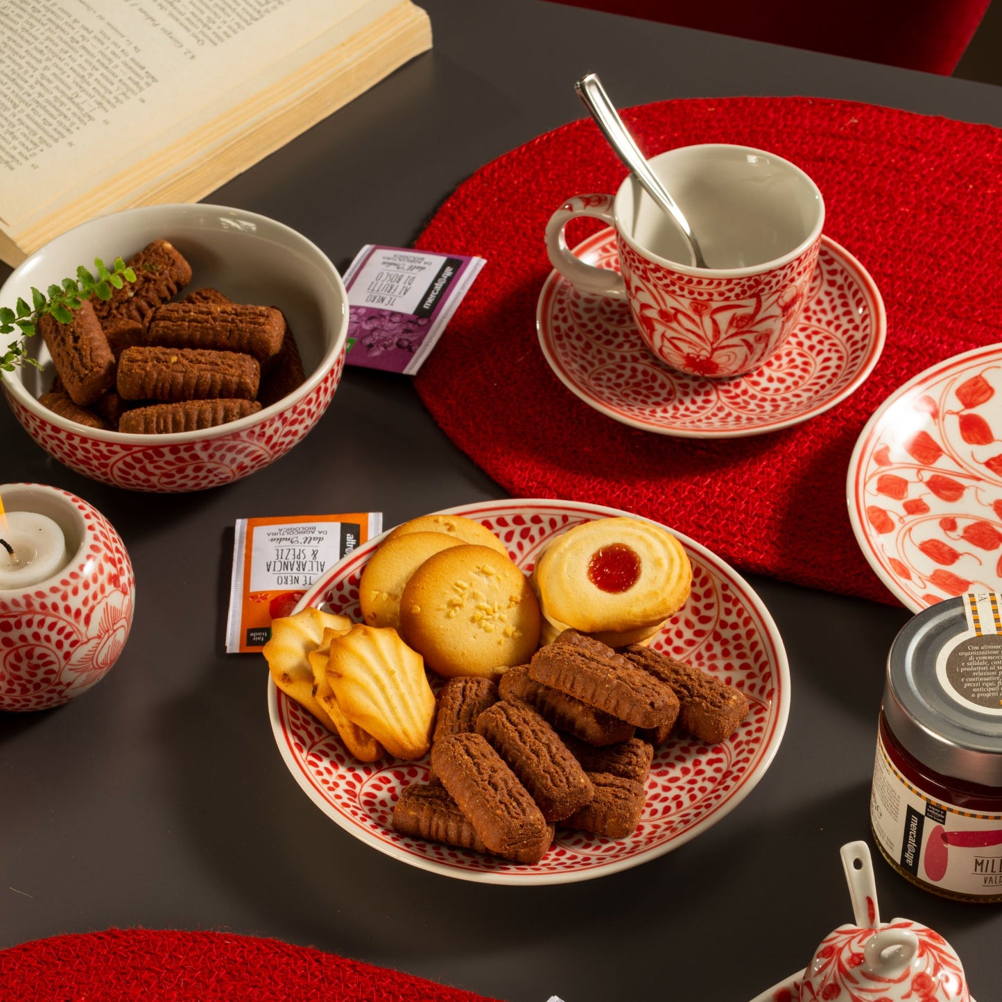 Piattino Peonia ceramica