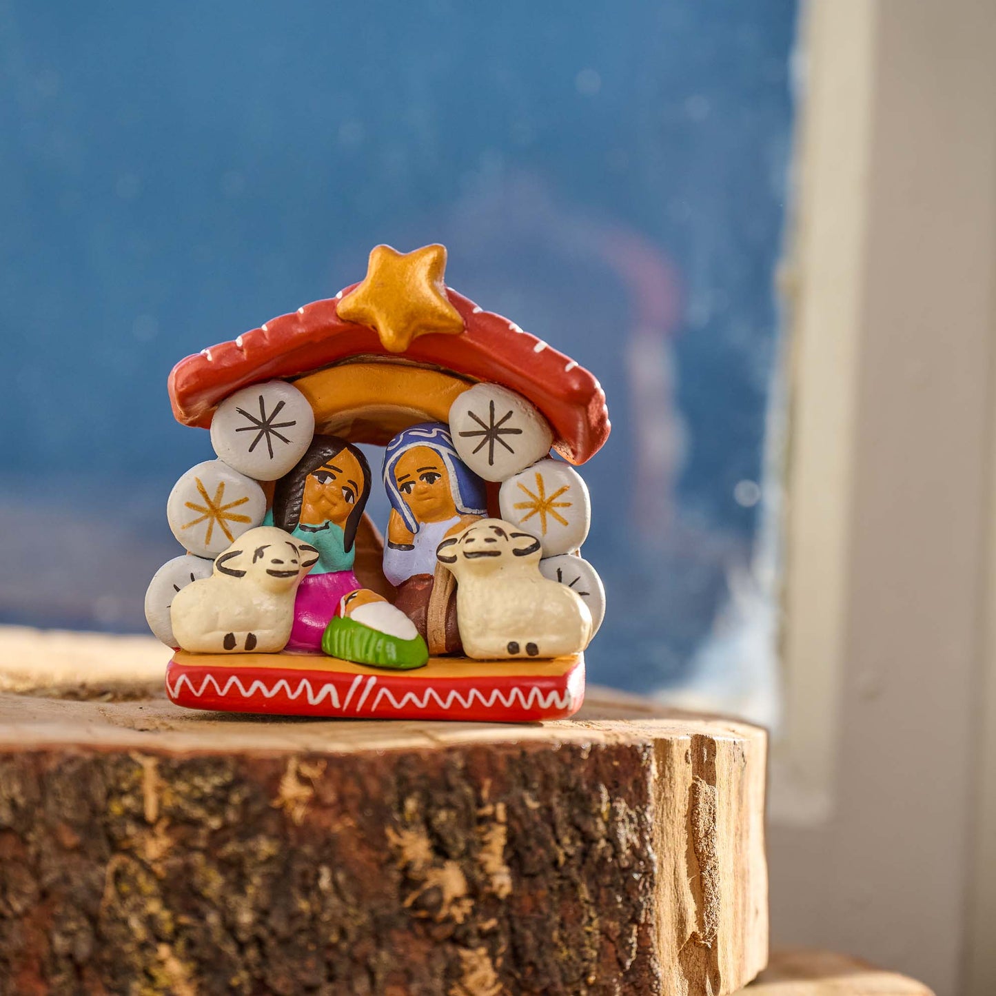 Presepe Capanna stellata ceramica