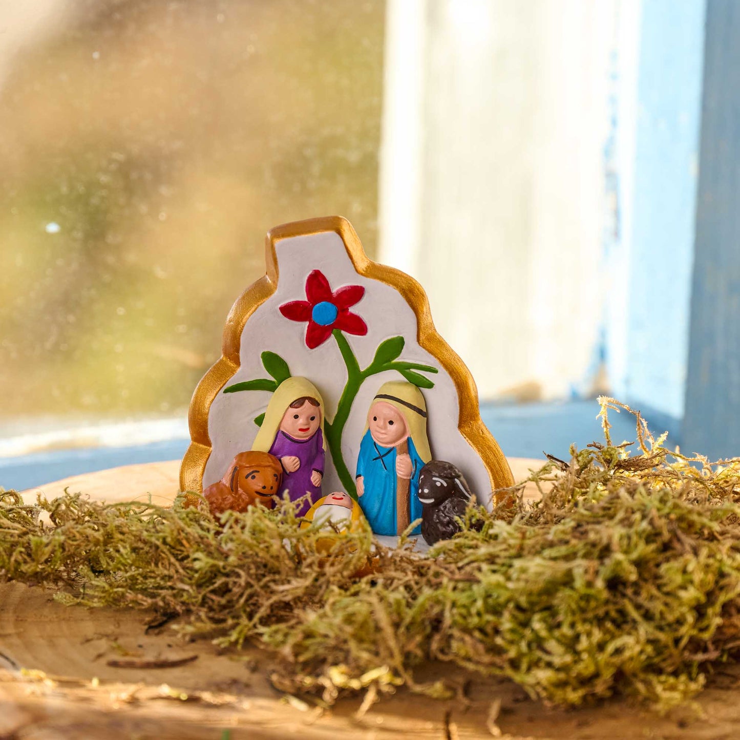 Presepe Fiore dipinto ceramica