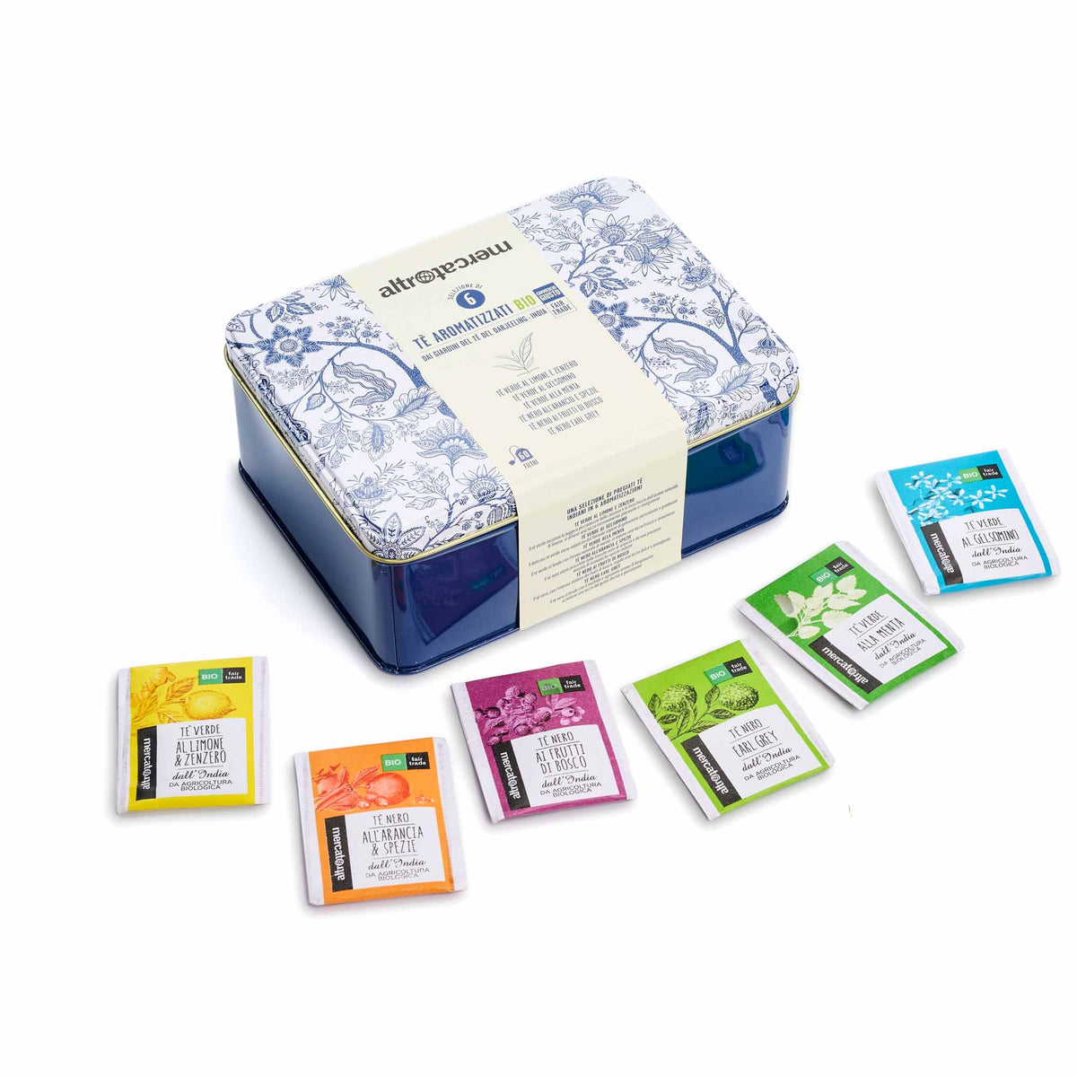 Tè aromatizzati in scatola di latta | 60 filtri x 2 g