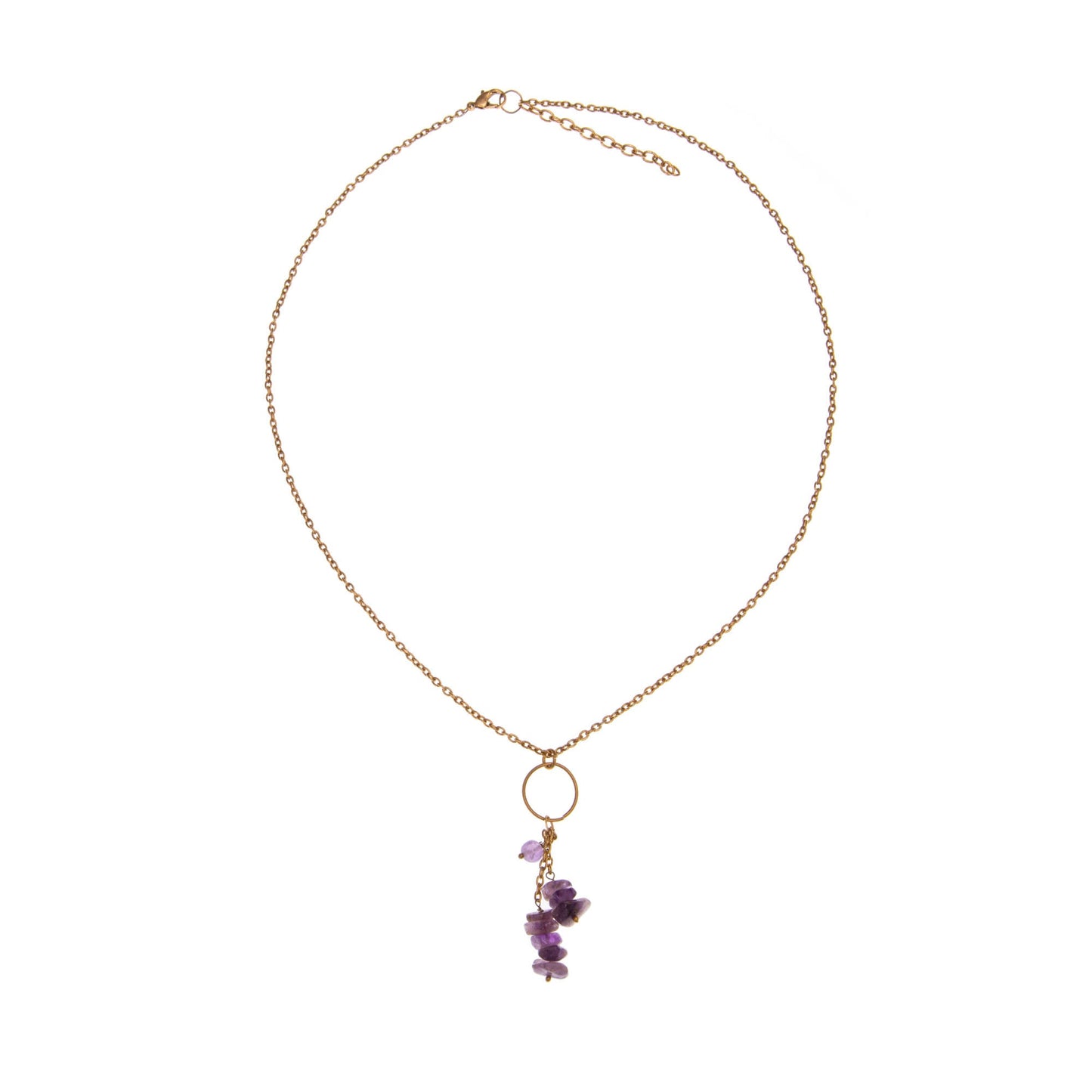 Collana Rugiada ottone e ametista