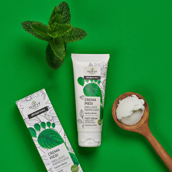 Crema piedi emolliente rinfrescante karité e menta - bio | 75ml
