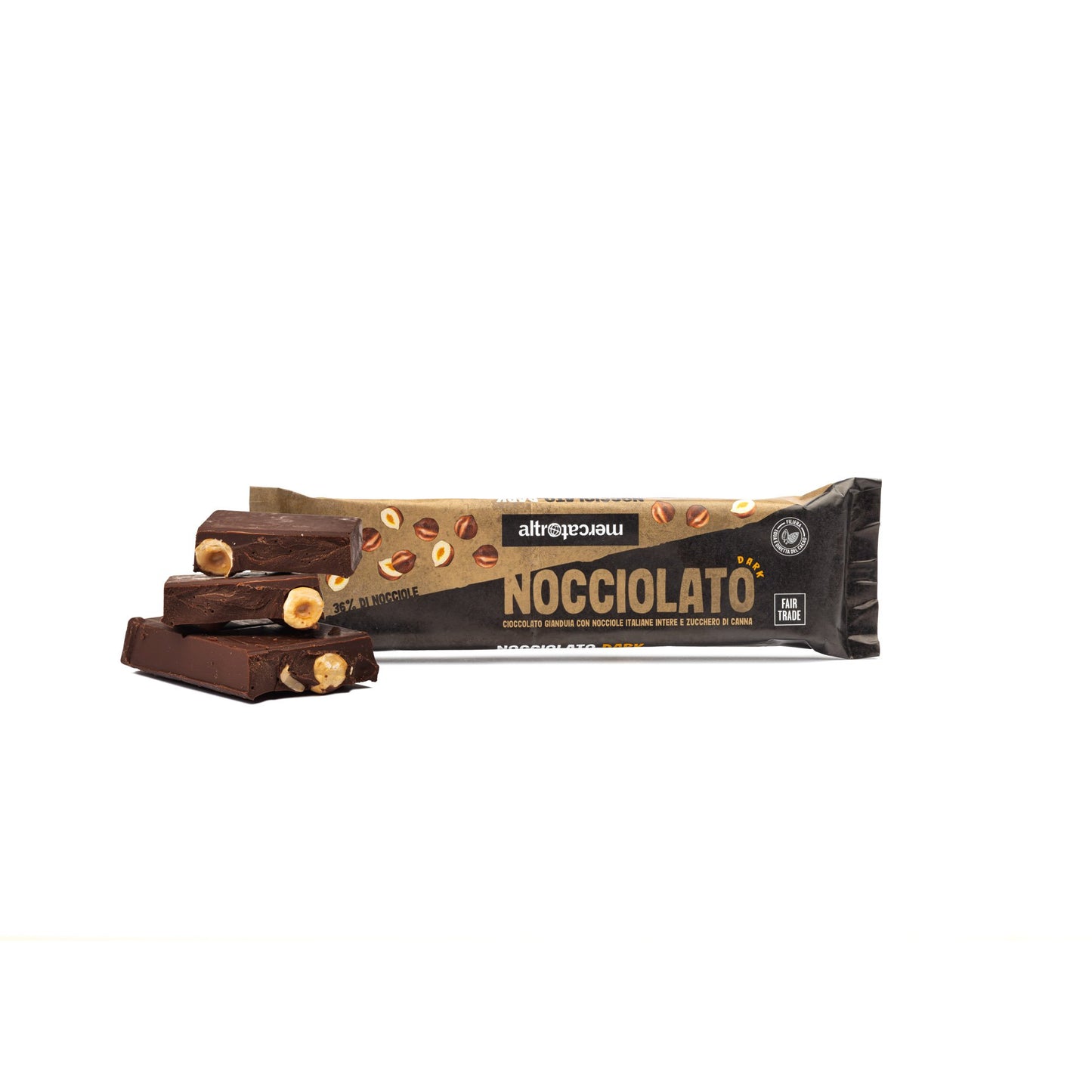 Cioccolato Nocciolato dark gianduja e nocciole intere | 125 g