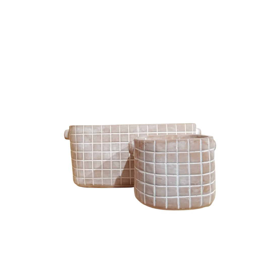 Vaso Quadretti terracotta