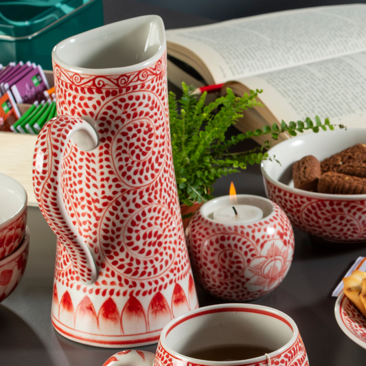 Caraffa Peonia ceramica