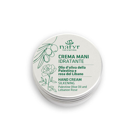 Crema mani idratante con olio d'oliva della Palestina e rosa del Libano | 50 ml
