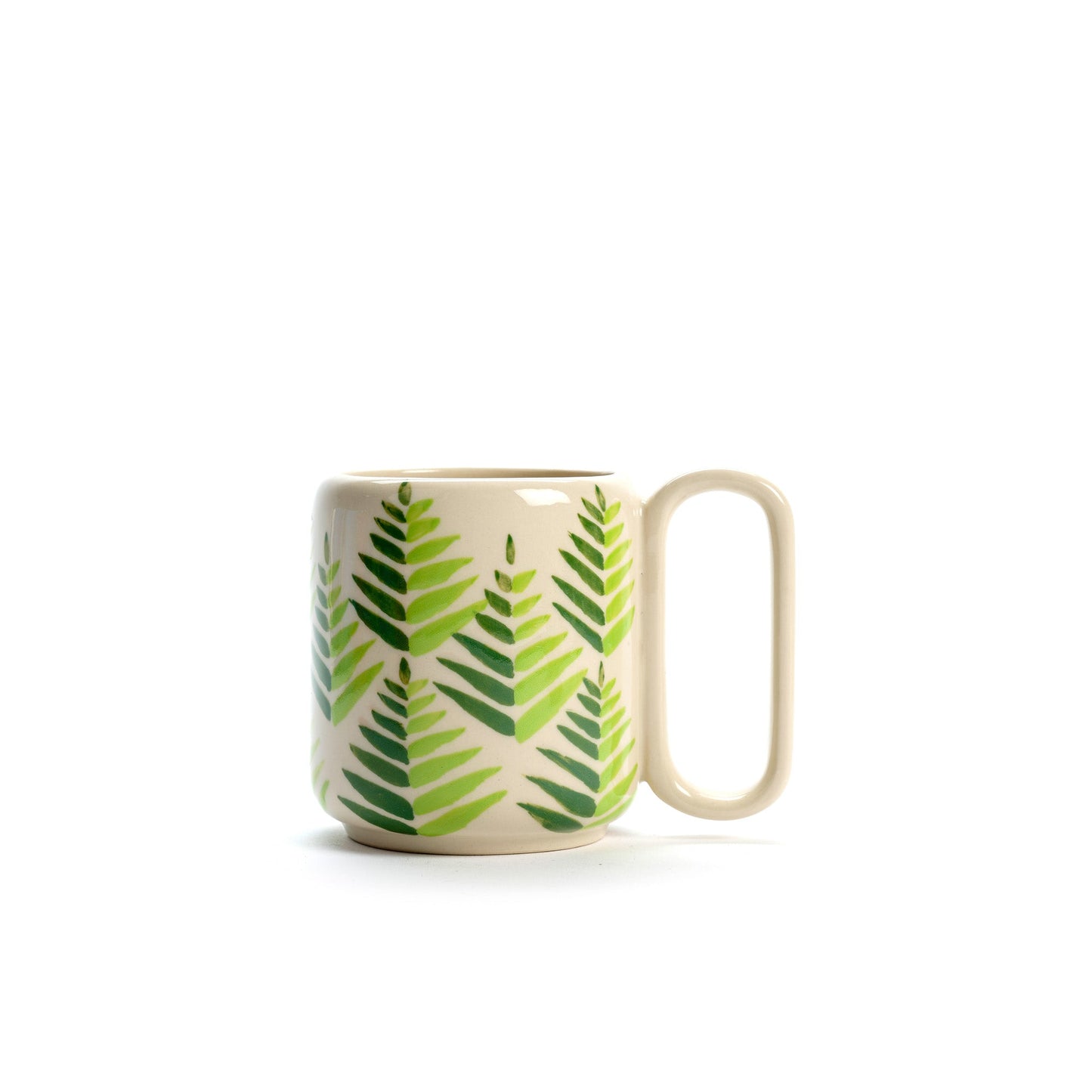 Mug media Foglie Verdi ceramica