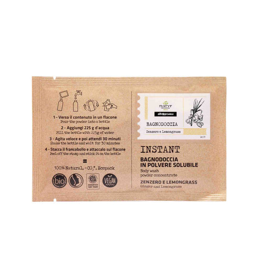 Bagnodoccia in polvere solubile zenzero e lemongrass - bio | 25 gr