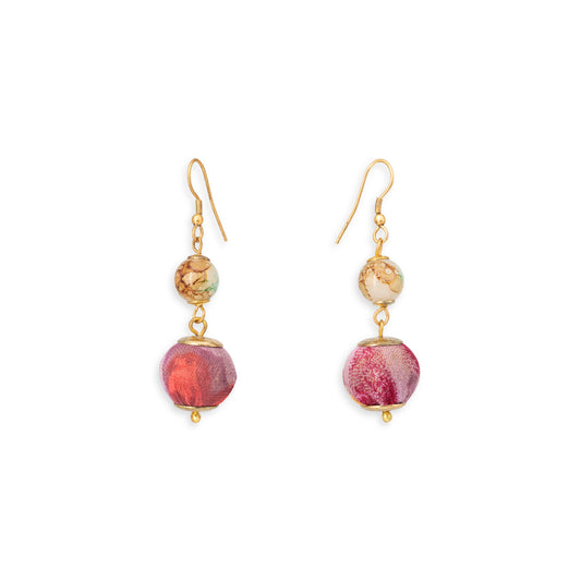 Orecchini Blossom vetro e cotone