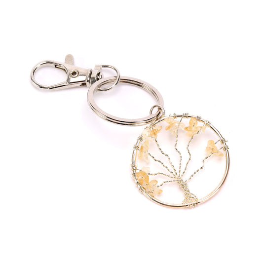 Portachiavi Albero della Vita quarzo citrino