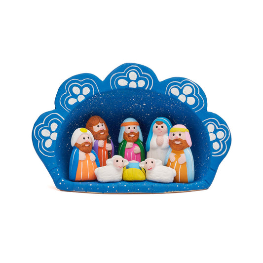 Presepe Grotta stellata ceramica