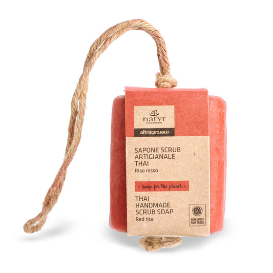 Sapone artigianale Thai scrub olio di cocco e riso rosso | 120 g