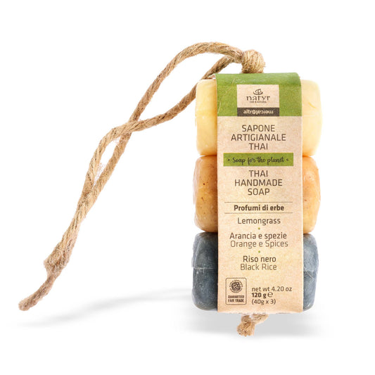 Tris saponi artigianali Thai profumi di erbe | 3 x 40 g