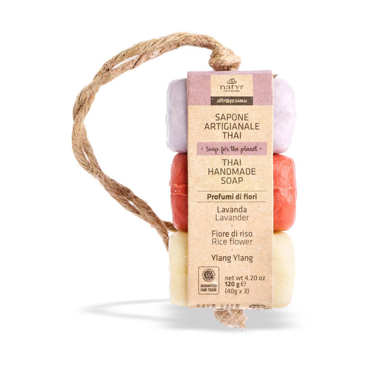 Tris saponi artigianali Thai profumi di fiori | 3 x 40 g