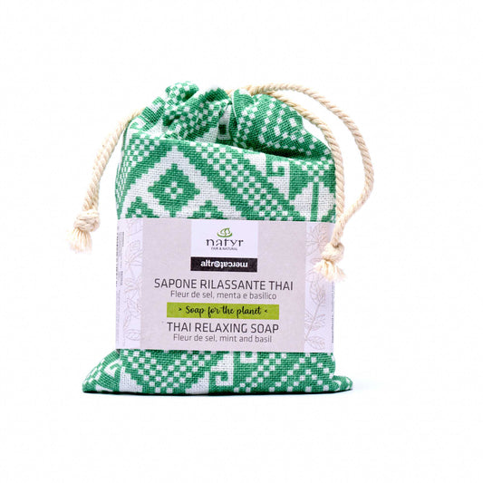 Sapone artigianale Thai rilassante fleur de sel, menta e basilico | 100 g