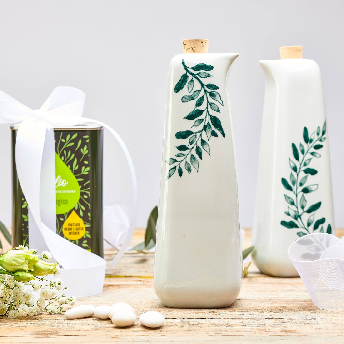 Bottiglia olio/aceto Ulivo ceramica