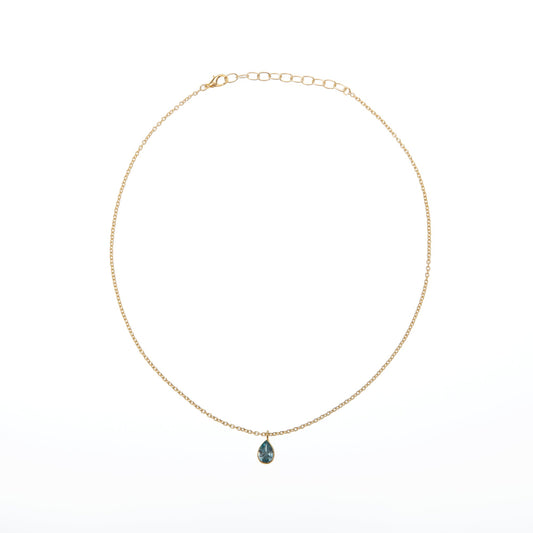 Collana Goccia ottone e zircone