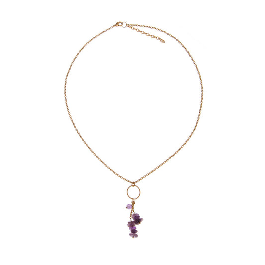Collana Rugiada ottone e ametista