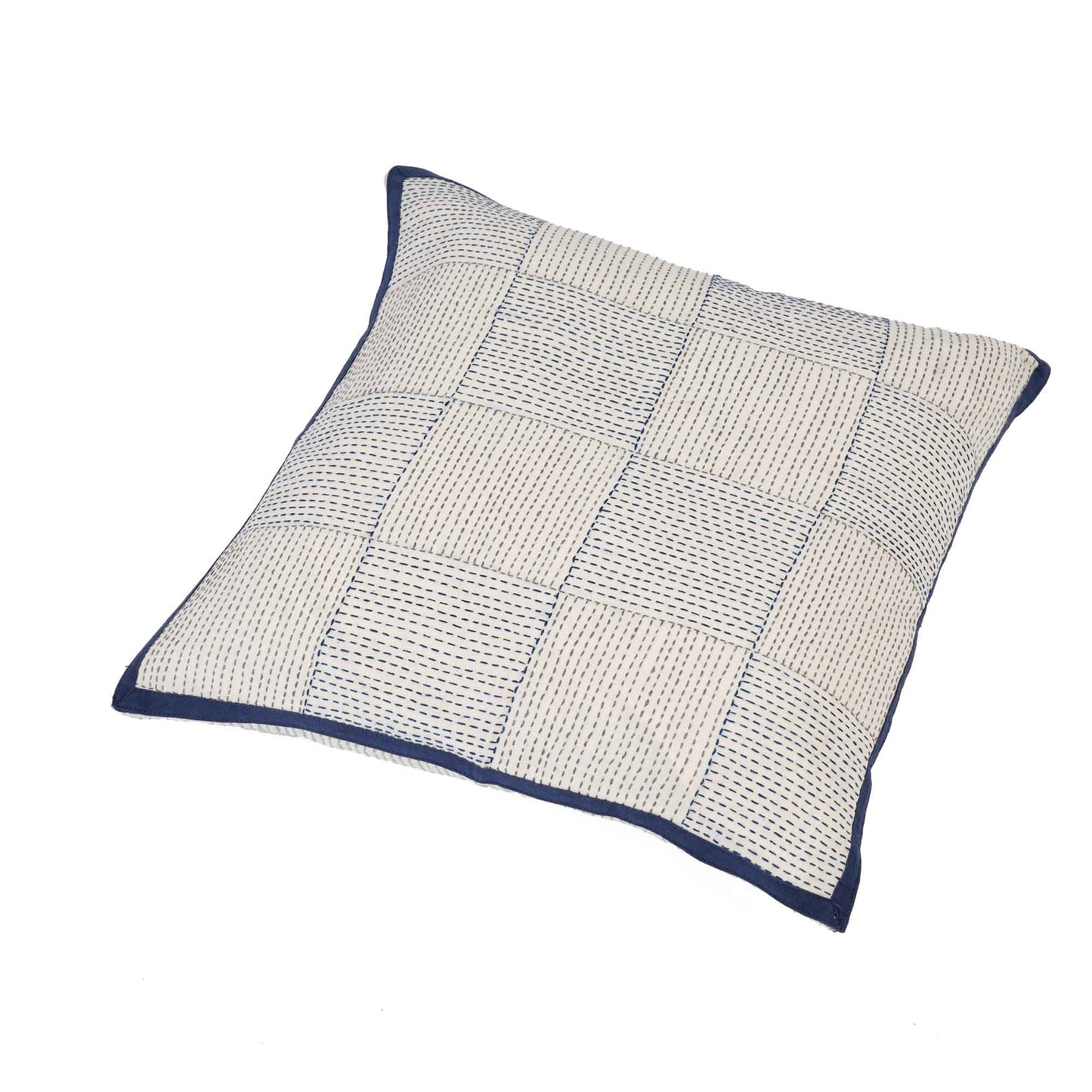 Federa cuscino Kantha scacchiera cotone