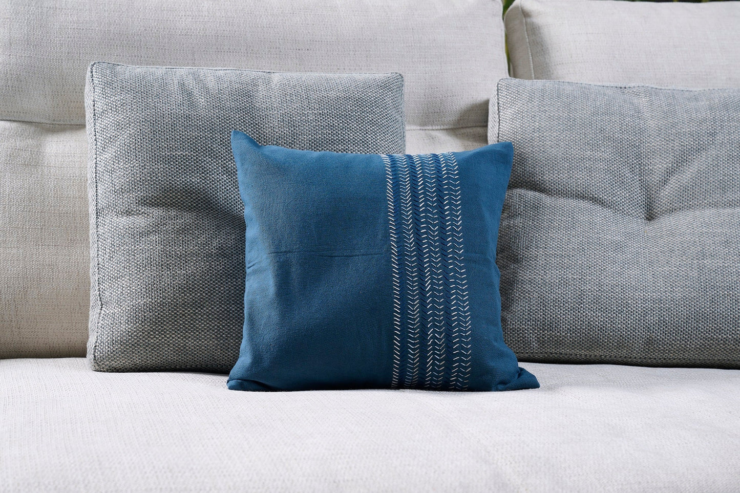 Federa cuscino Kantha ricami cotone