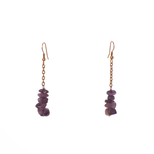 Orecchini Rugiada ottone e pietre