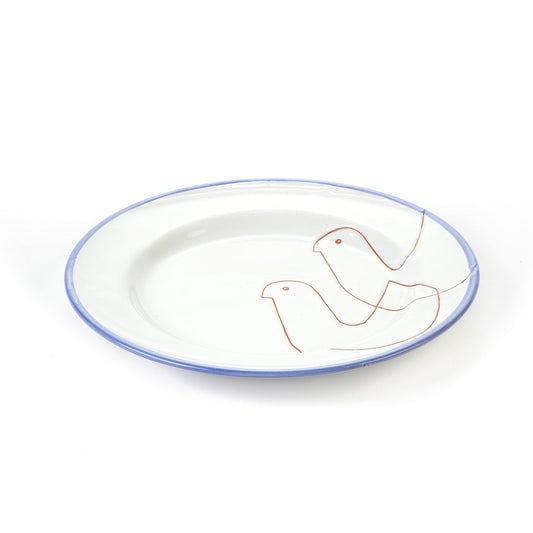Piatto piano Pavoncelle ceramica