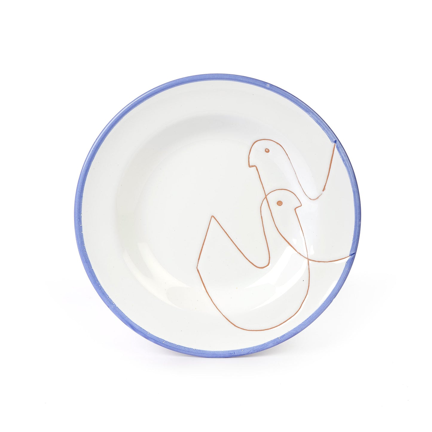 Piatto piano Pavoncelle ceramica