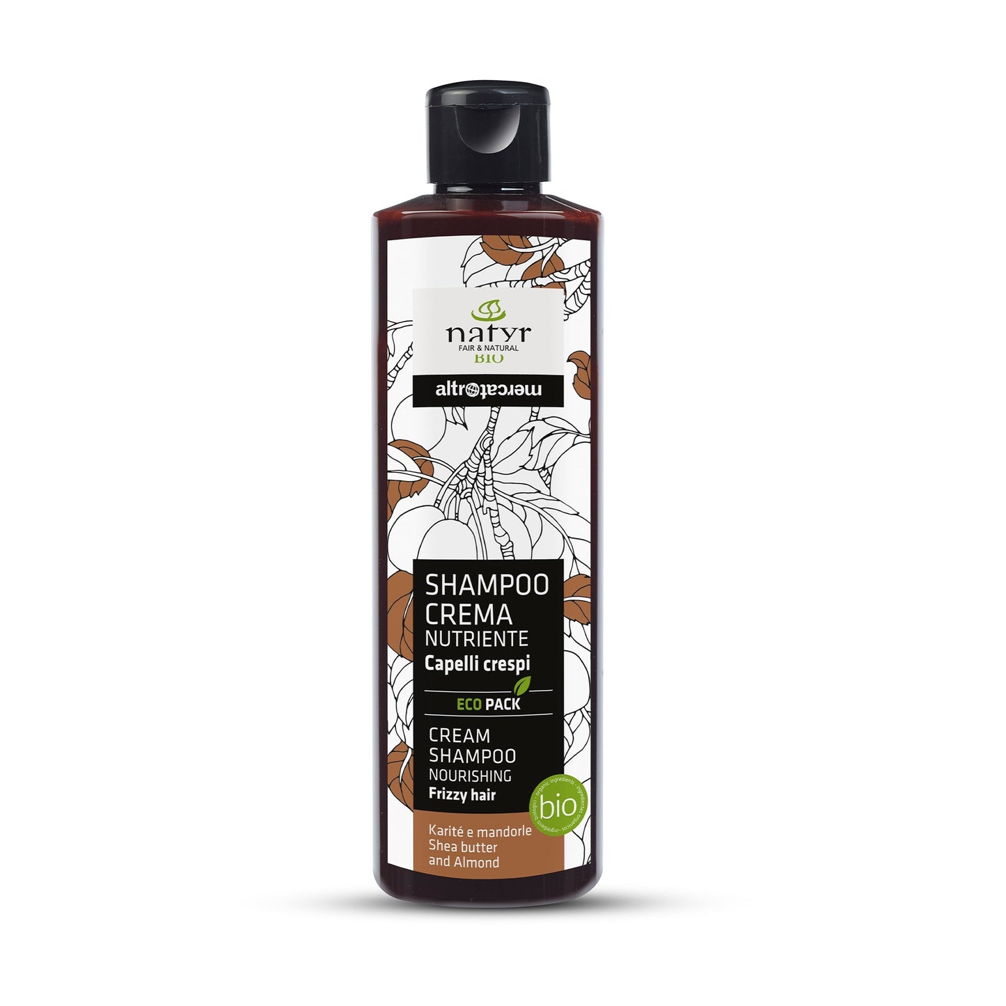 Shampoo crema nutriente karitè e mandorle - bio | 200 ml