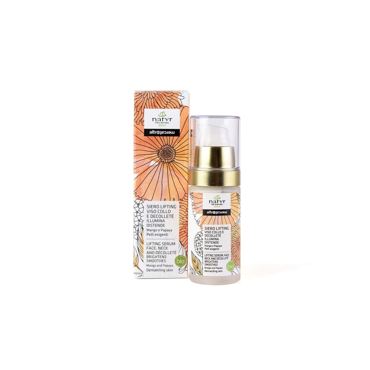 Siero lifting  viso collo dècolletè Mango e papaya- bio | 30 ml