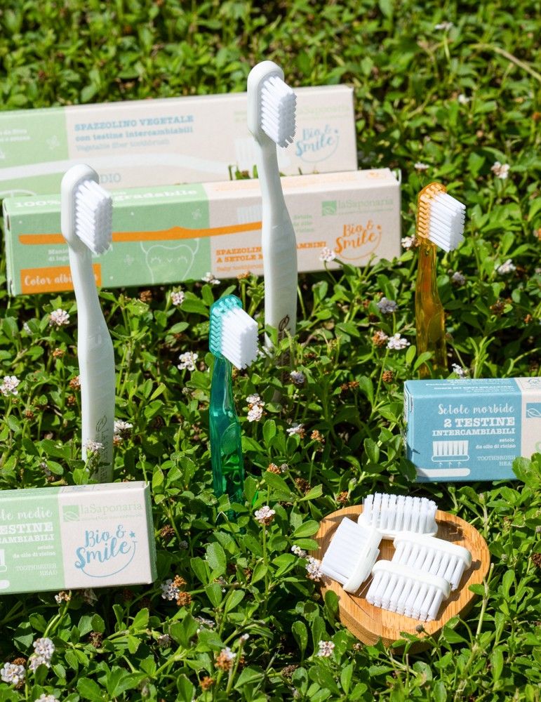 Spazzolino da denti in fibra vegetale setole morbide