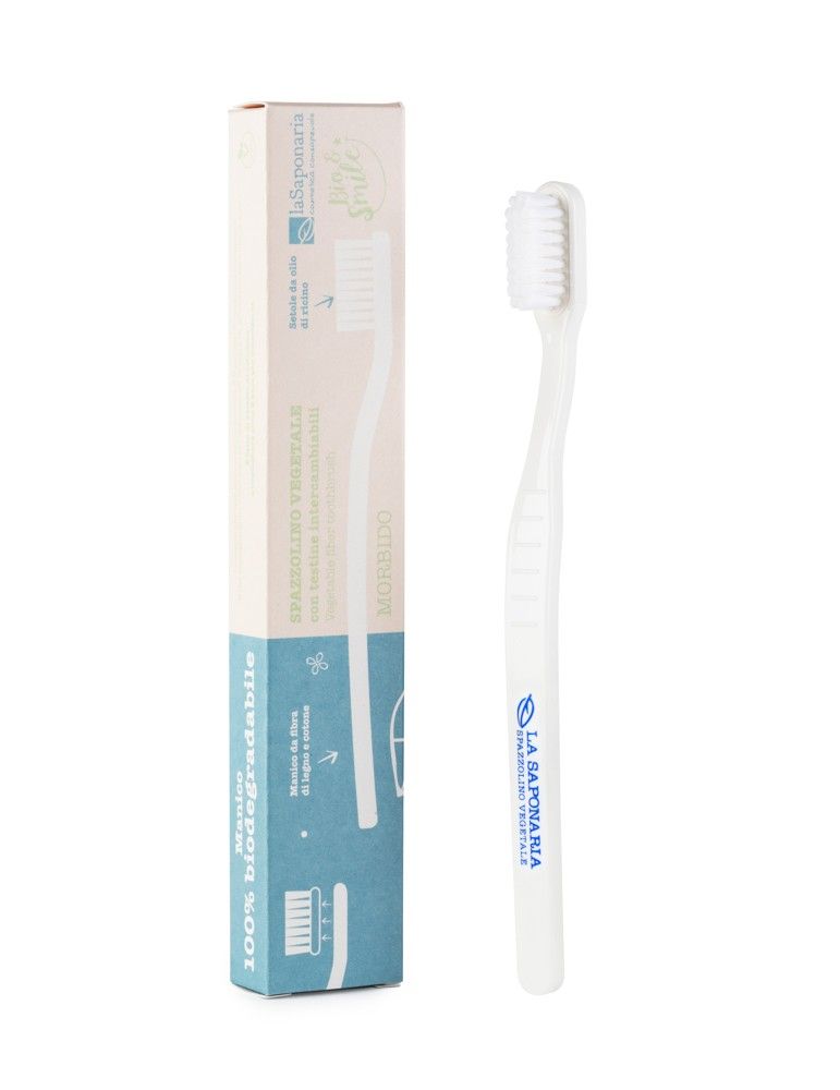Spazzolino da denti in fibra vegetale setole morbide