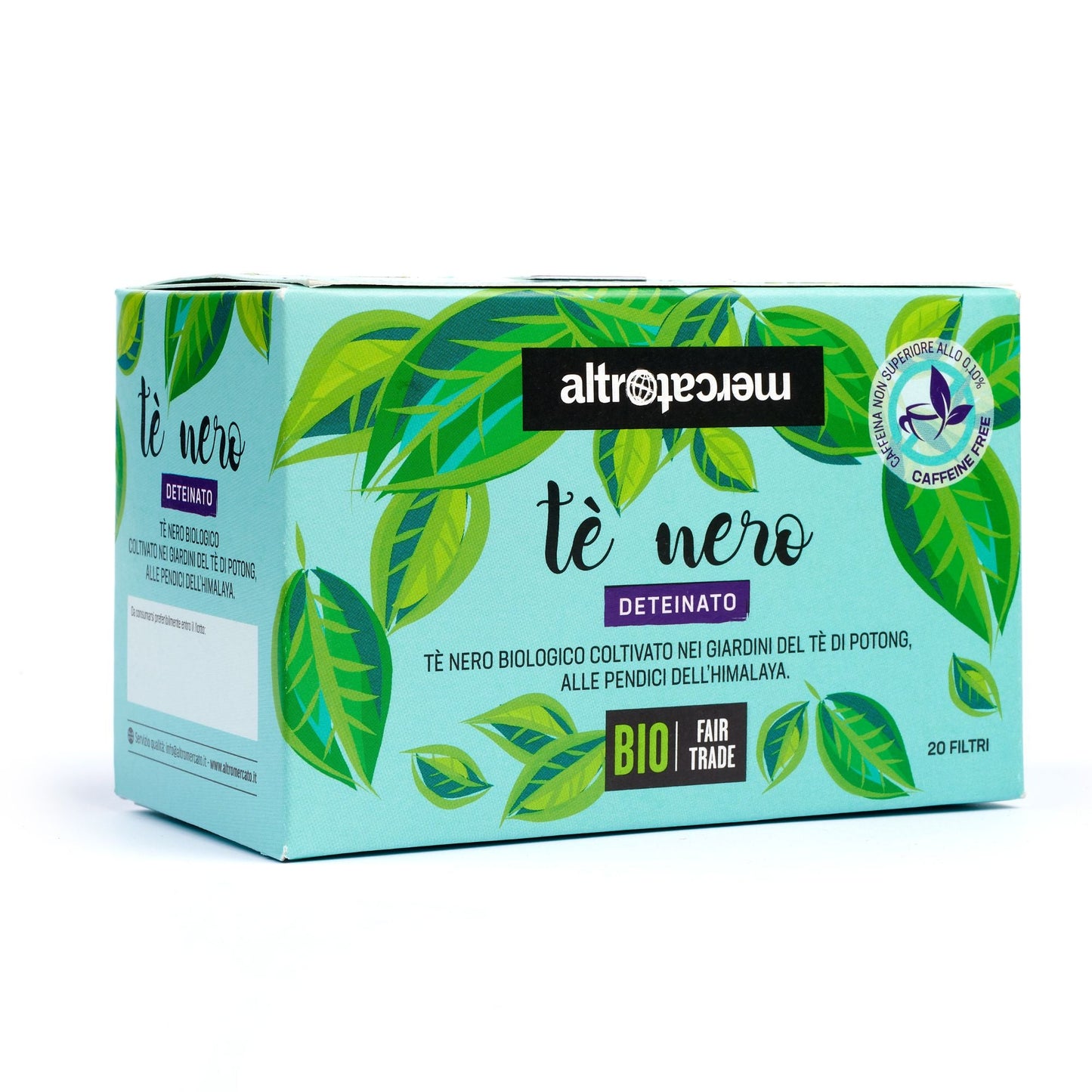 Tè nero deteinato India in filtri - bio | 20 filtri x 2 g