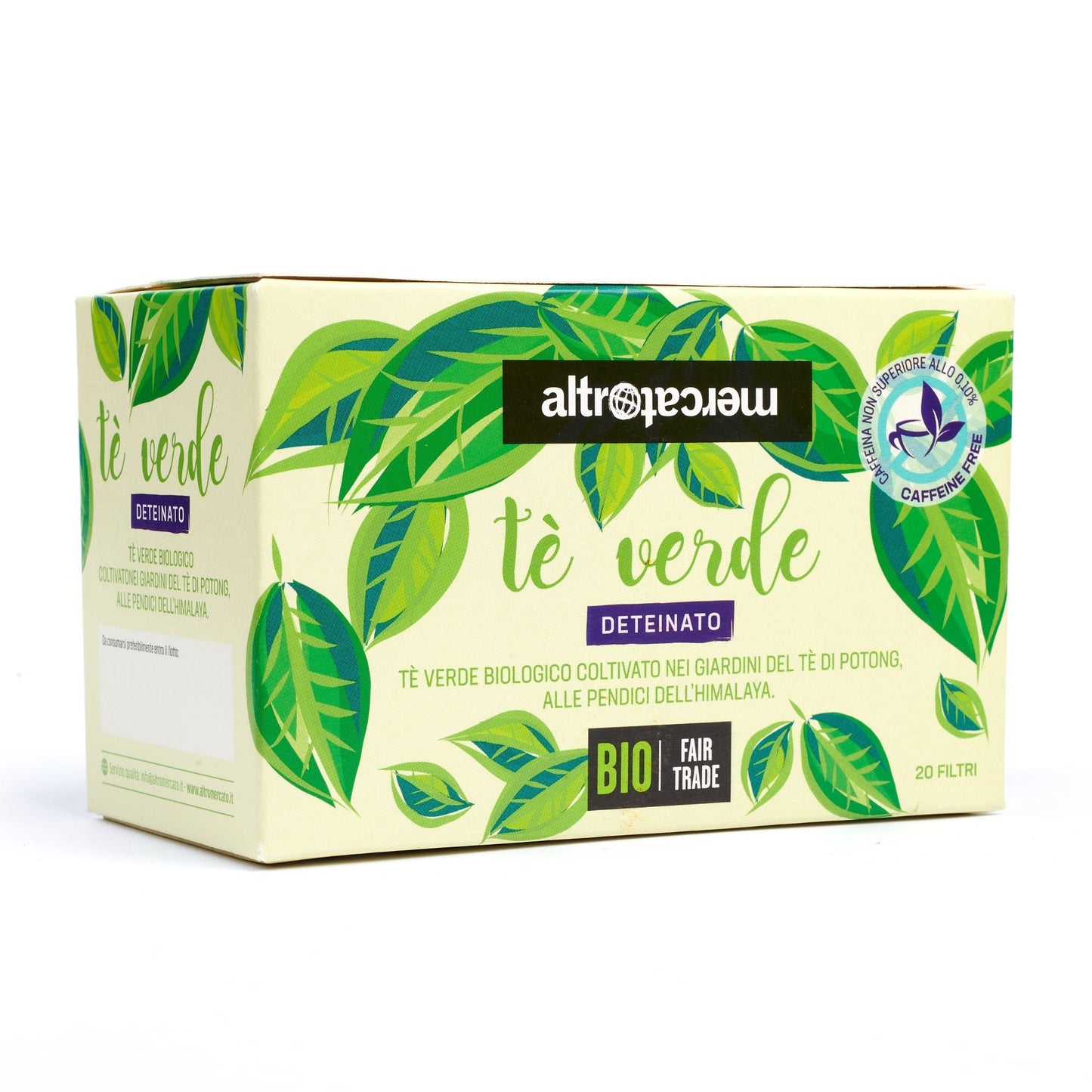 Tè verde deteinato in filtri - bio | 20 filtri x 2 g